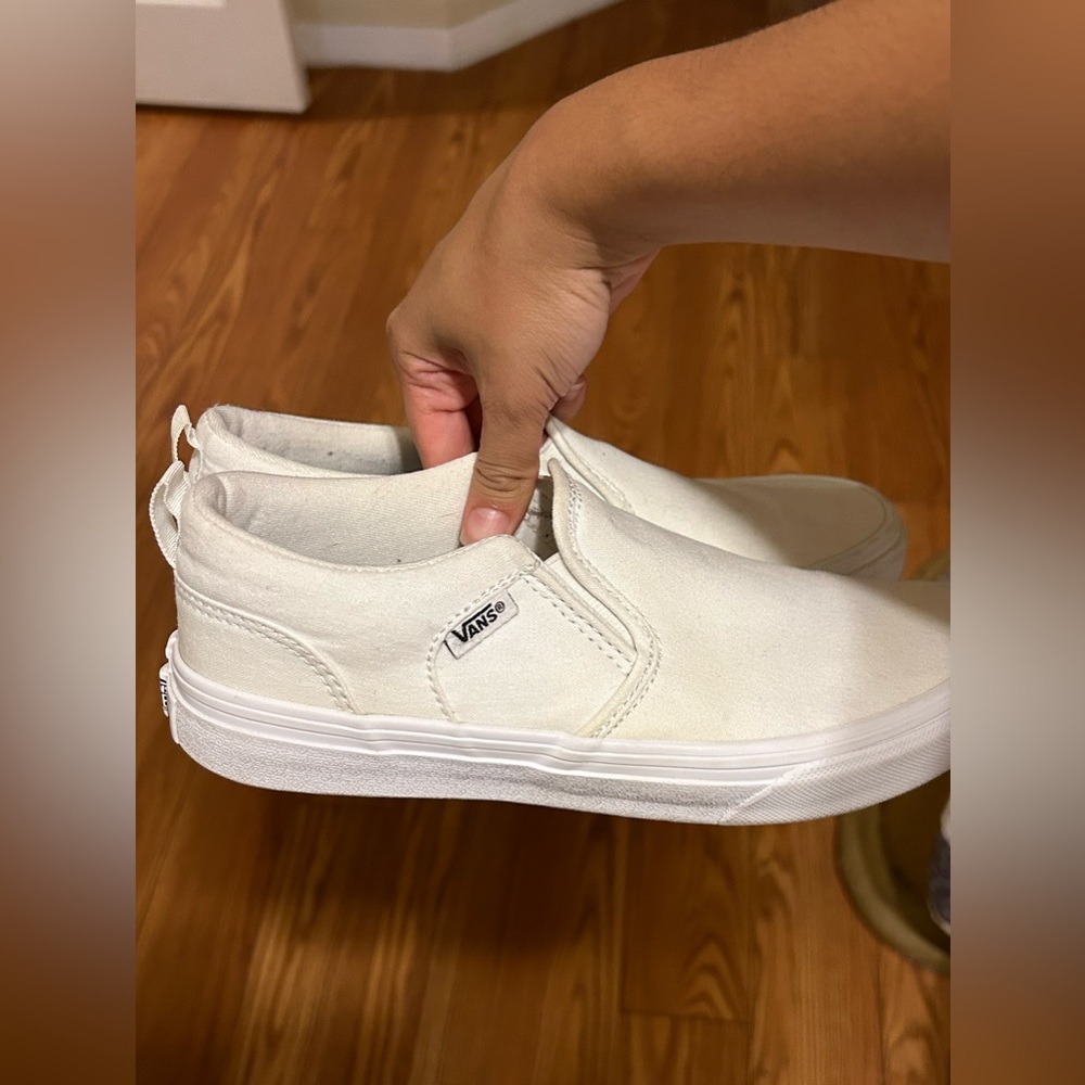 All White Slip-on Vans🤍 - Picture 8 of 12